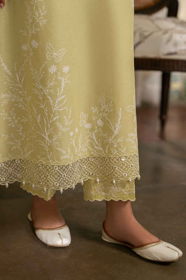 Cross Stitch - Lawn Mellow Green Unstitch Suit For Women - 3 Piece