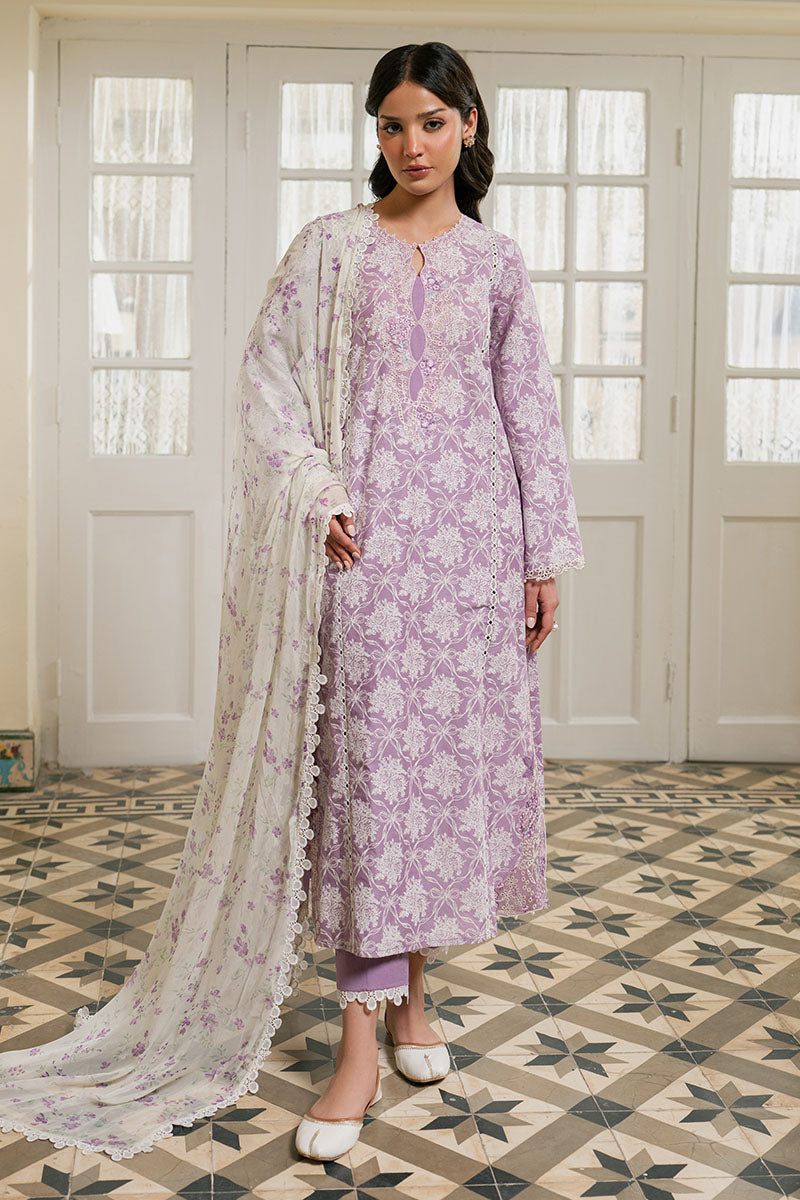 Cross Stitch - Lawn Lavender Muse Unstitch Suit For Women - 3 Piece