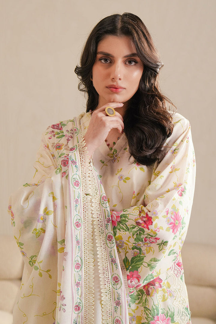 Cross Stitch - Petal Veil Digital Print Lawn Unstitch Suit For Women - 3 Piece