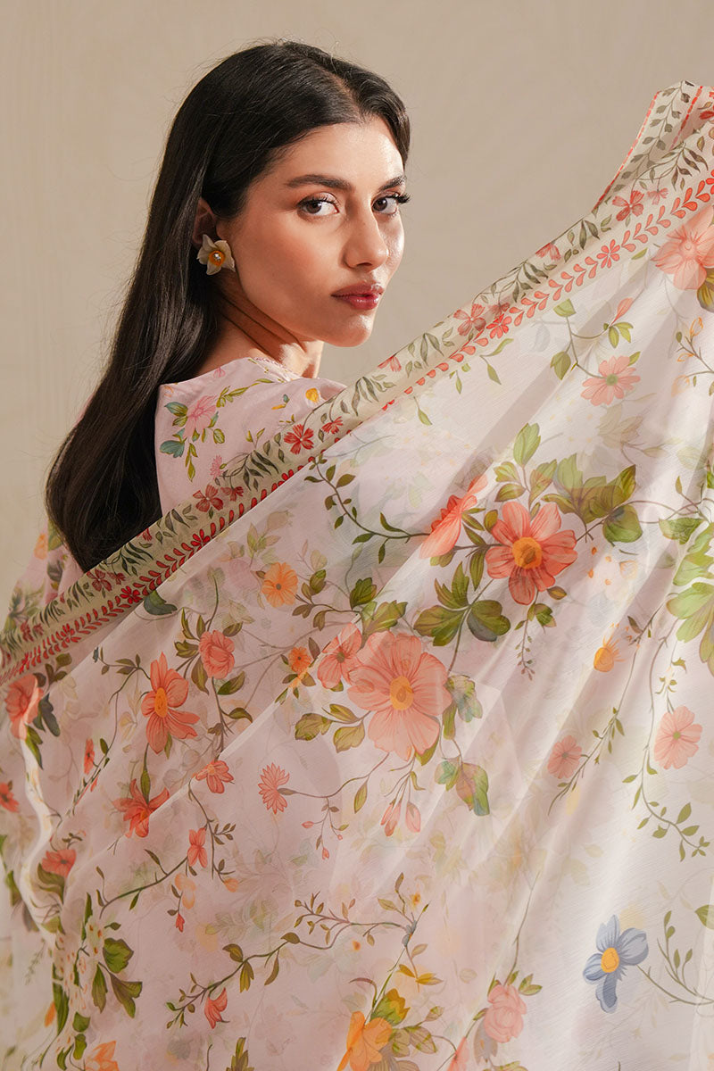 Cross Stitch - Coral Wave Digital Print Lawn Unstitch Suit For Women - 3 Piece