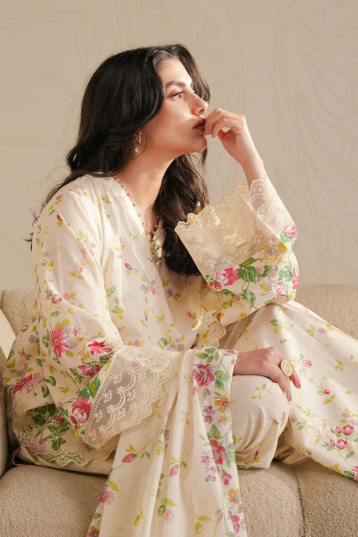Cross Stitch - Petal Veil Digital Print Lawn Unstitch Suit For Women - 3 Piece