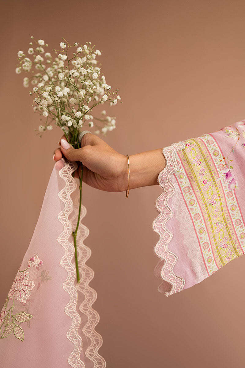 Cross Stitch - Coral Dream Silk Suit For Women - Pink - 2 Piece - Studio by TCS