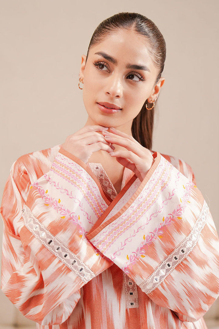 Cross Stitch - Saffron Fade Digital Print Lawn Unstitch Suit For Women - 2 Piece