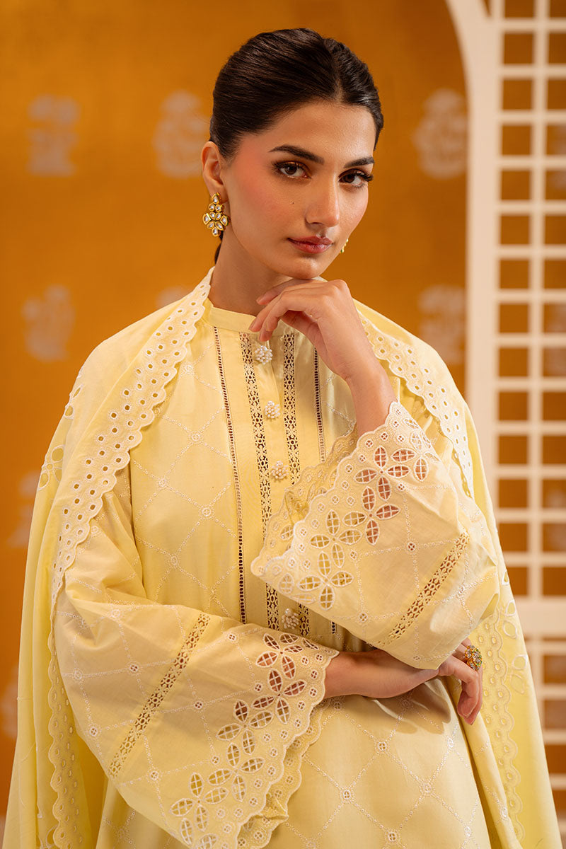 Cross Stitch - Butter Bliss Chikankari Lawn Unstitch Suit For Women - 3 Piece