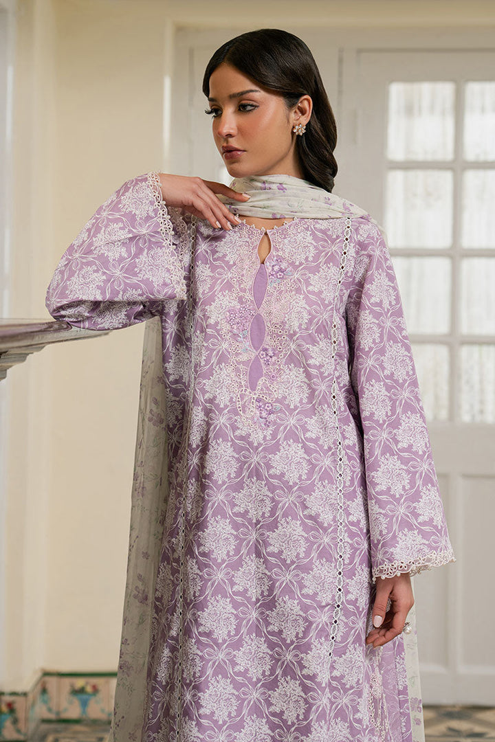 Cross Stitch - Lawn Lavender Muse Unstitch Suit For Women - 3 Piece