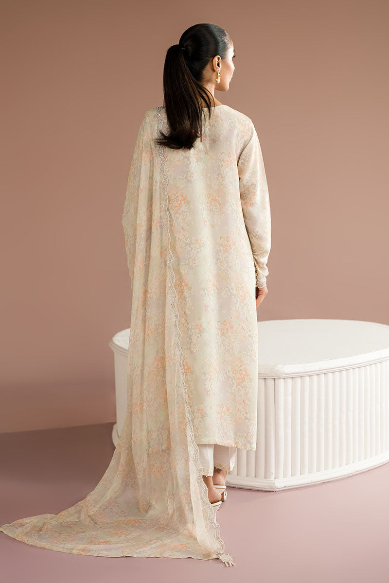 Cross Stitch - Vanilla Bloom Silk Suit For Women - White - 2 Piece - Studio by TCS