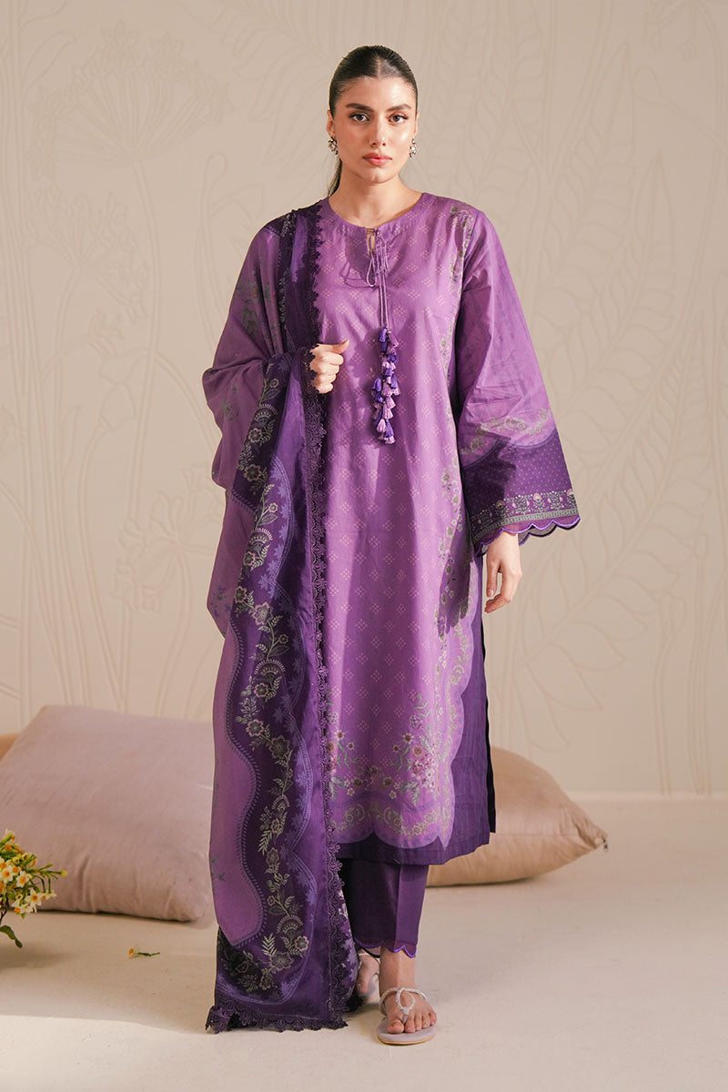 Cross Stitch - Deep Carnation Digital Print Lawn Unstitch Suit For Women - 3 Piece