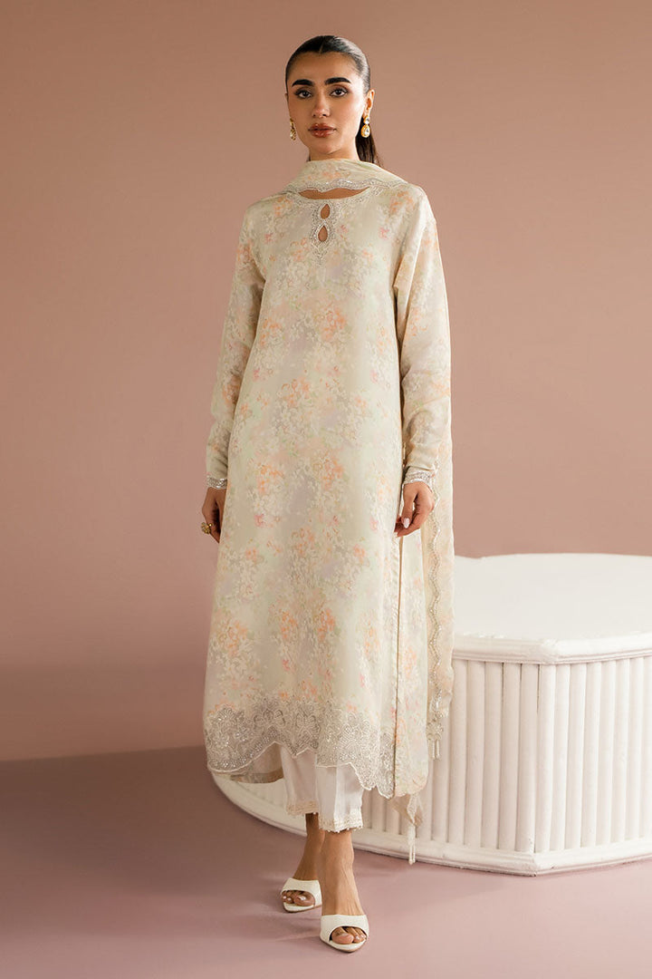 Cross Stitch - Vanilla Bloom Silk Suit For Women - White - 2 Piece - Studio by TCS