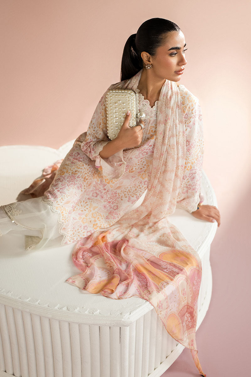 Cross Stitch - Rainbow Burst Silk Suit For Women - White - 2 Piece - Studio by TCS
