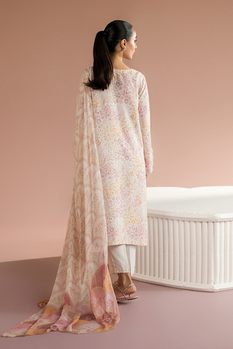 Cross Stitch - Rainbow Burst Silk Suit For Women - White - 2 Piece - Studio by TCS