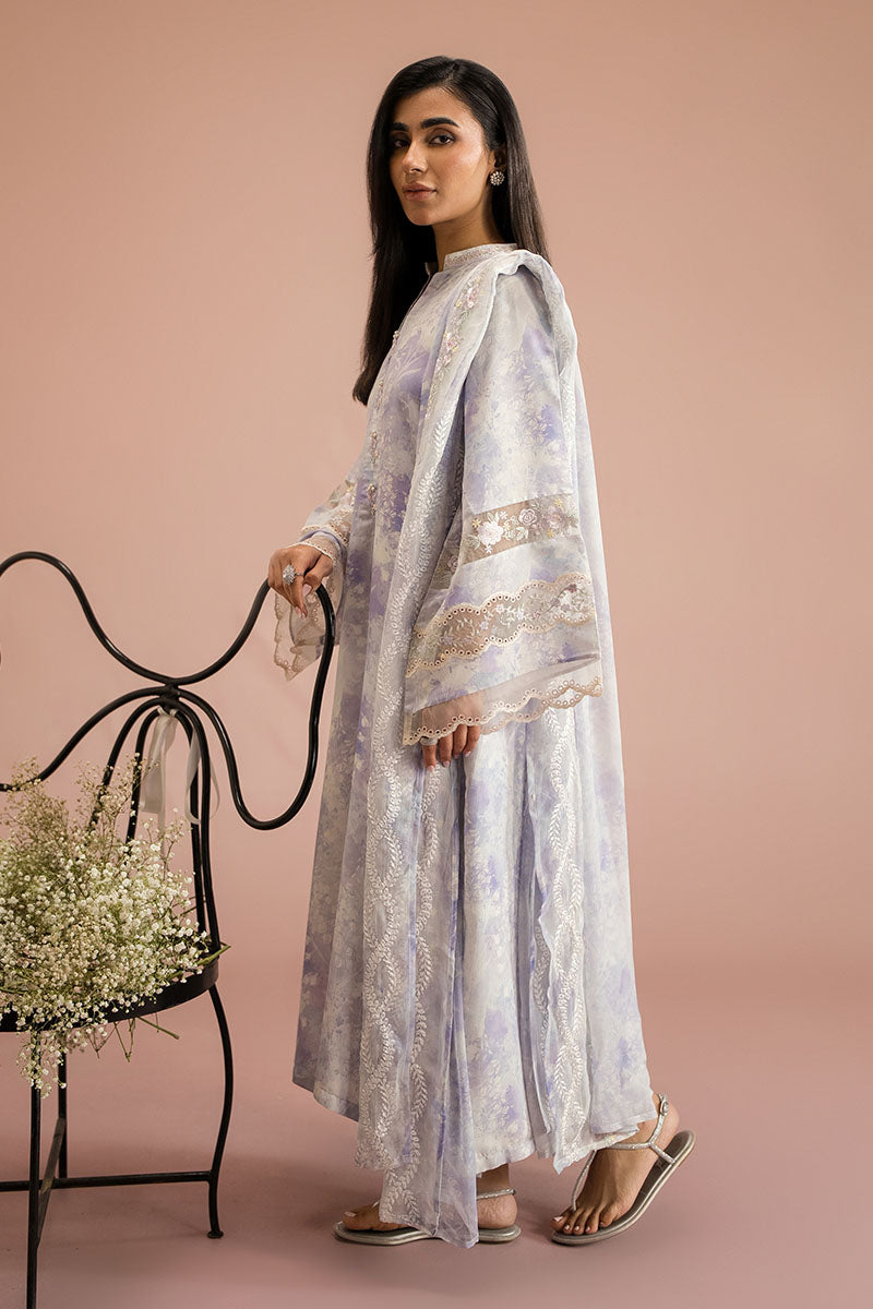 Cross Stitch - Shadow Bloom Silk Suit For Women - Purple - 2 Piece - Studio by TCS
