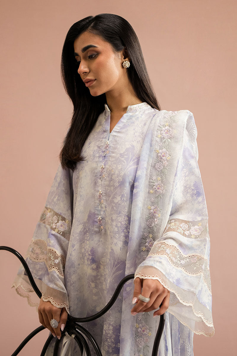 Cross Stitch - Shadow Bloom Silk Suit For Women - Purple - 2 Piece - Studio by TCS