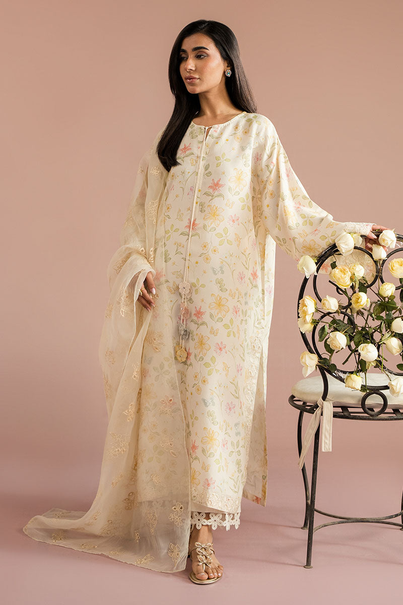 Cross Stitch - Pearl Parade Silk Suit For Women - Yellow - 2 Piece - Studio by TCS