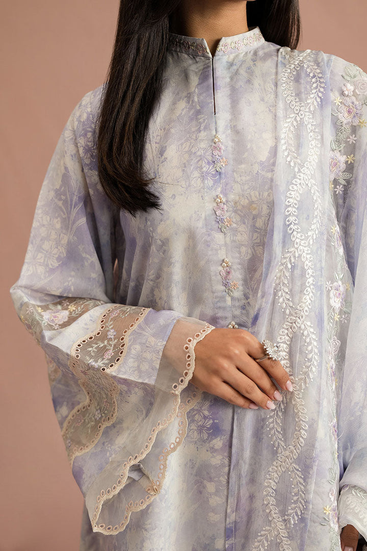 Cross Stitch - Shadow Bloom Silk Suit For Women - Purple - 2 Piece - Studio by TCS