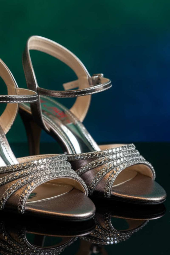 Milli Shoes - Formal High Heels Sandals For Women - Metallic Grey - Studio by TCS