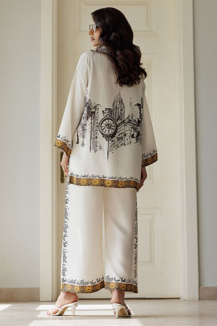 Deepak Perwani - Newyork - Korean Silk - White - 2 Piece