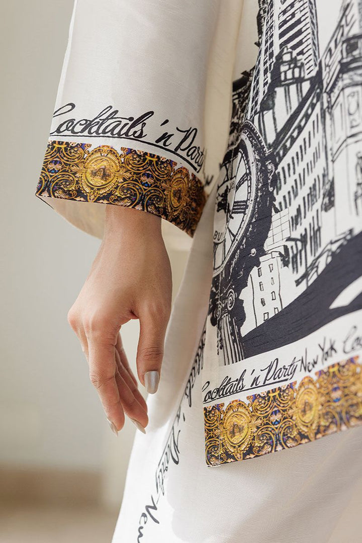 Deepak Perwani - Newyork - Korean Silk - White - 2 Piece