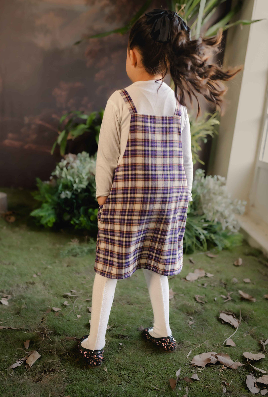 Hummingbirdspk - Purple Tartan Print Flannel Tunic - 1 piece