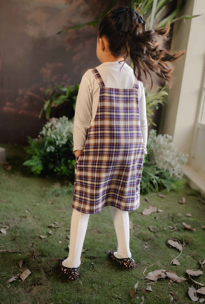 Hummingbirdspk - Purple Tartan Print Flannel Tunic - 1 piece