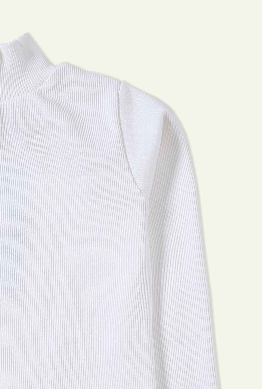 Hummingbirdspk - Ribbed Cream High Neck Shirt (Unisex) - 1 Piece