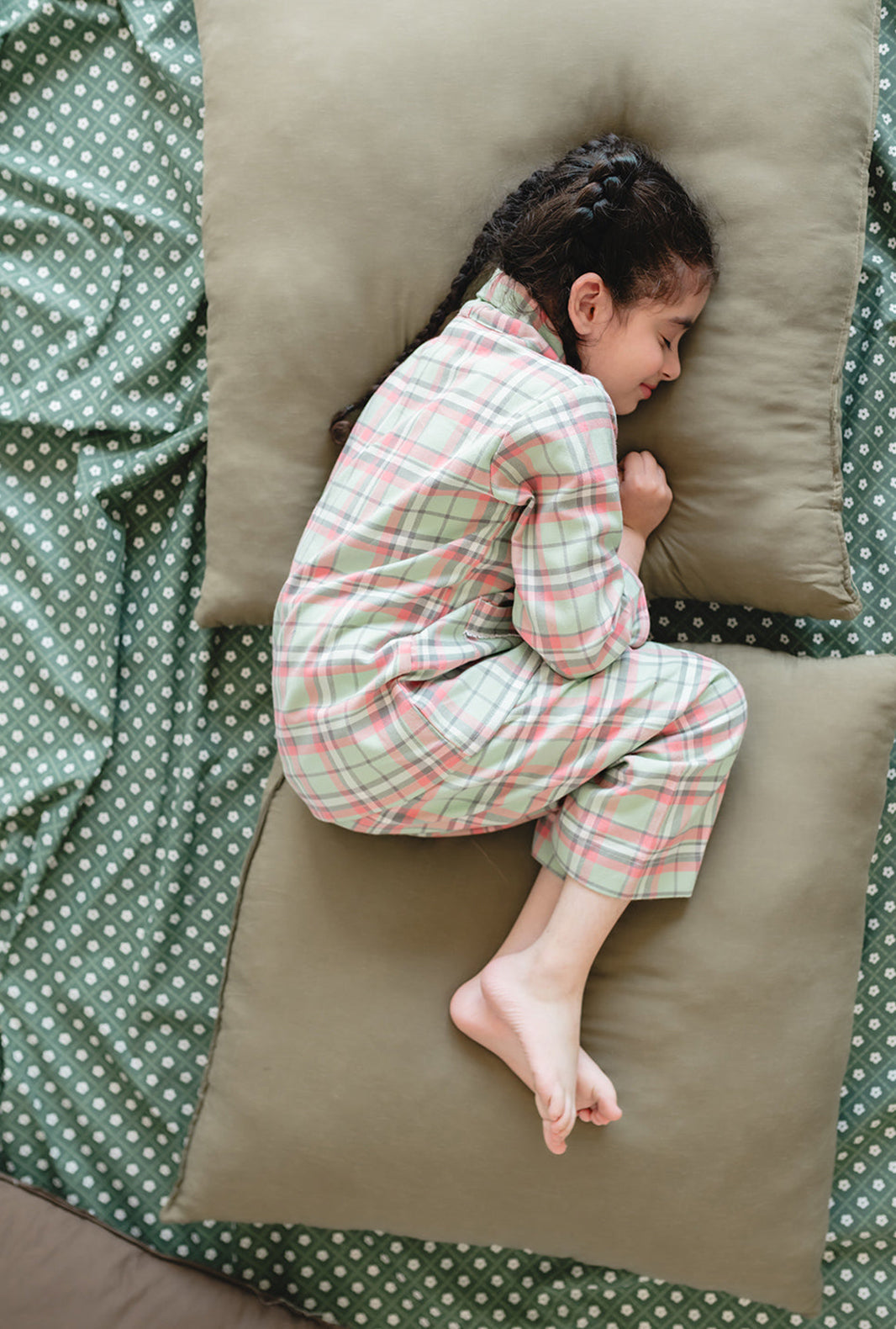 Hummingbirdspk - Pink & Mint Flannel Night Suit - 2 Piece - Studio by TCS