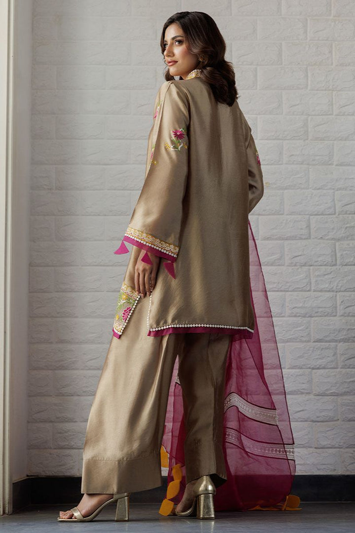 Deepak Perwani - Sophia - Sheesha Silk - Neutral Shade - 3 Piece