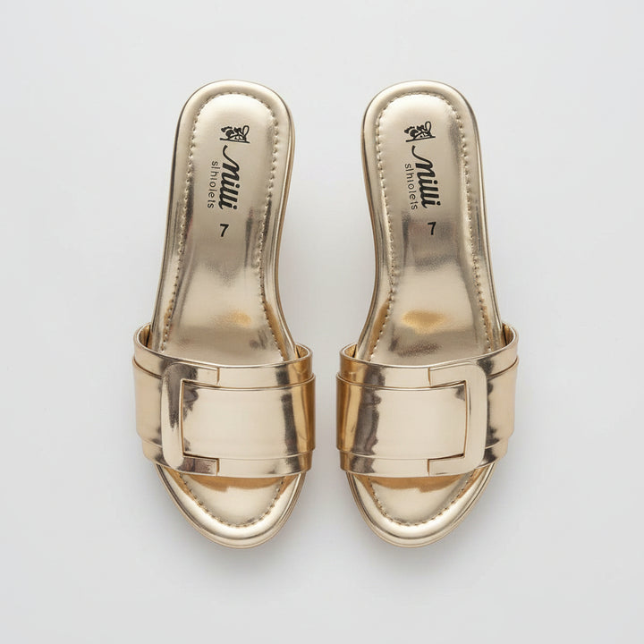 Milli Shoes - Golden Wedge Heels