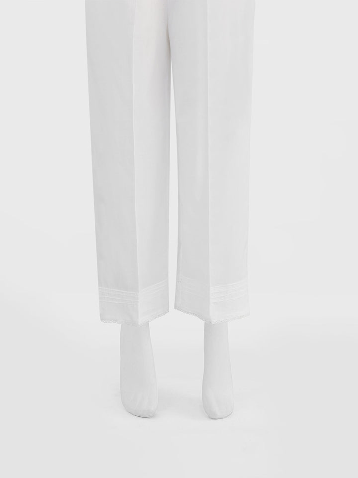Oaks - Women White Cambric Trouser  - 1 Piece