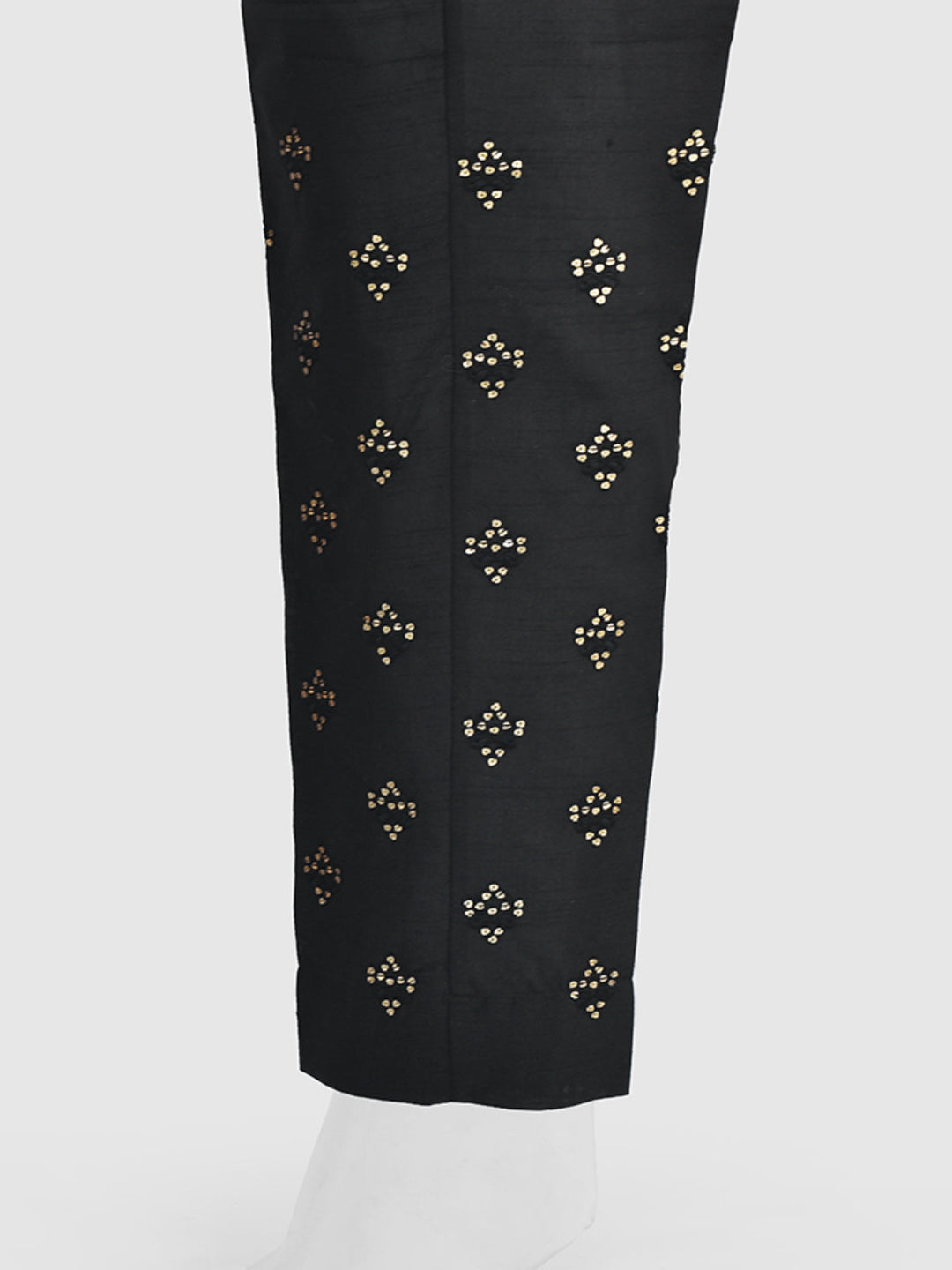 Oaks - Women Black Cotton Silk Embroidered Trouser  - 1 Piece