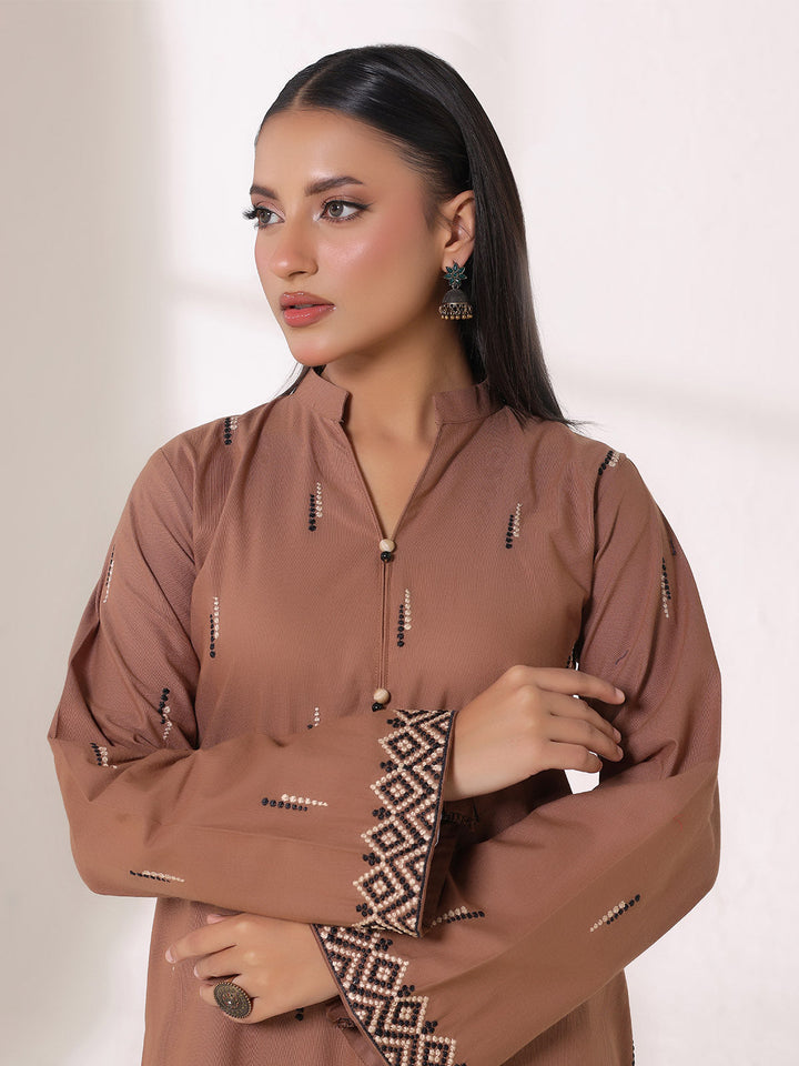 Oaks - Embroidered Khaddar Beige Pret Suit For Women - 2 Piece