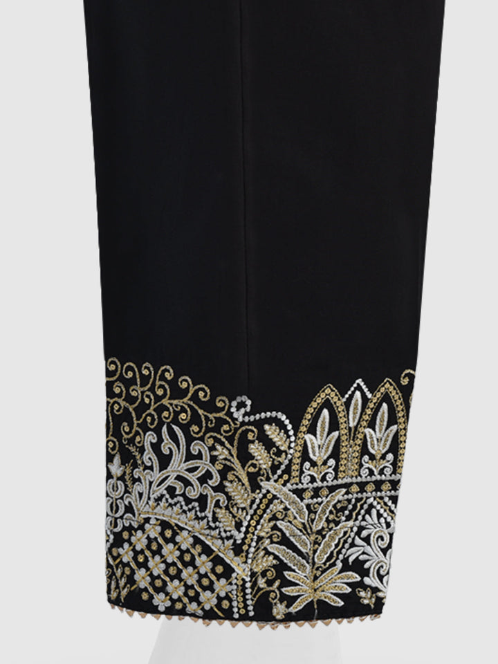 Oaks - Women Black Lawn Embroidered Trouser  - 1 Piece