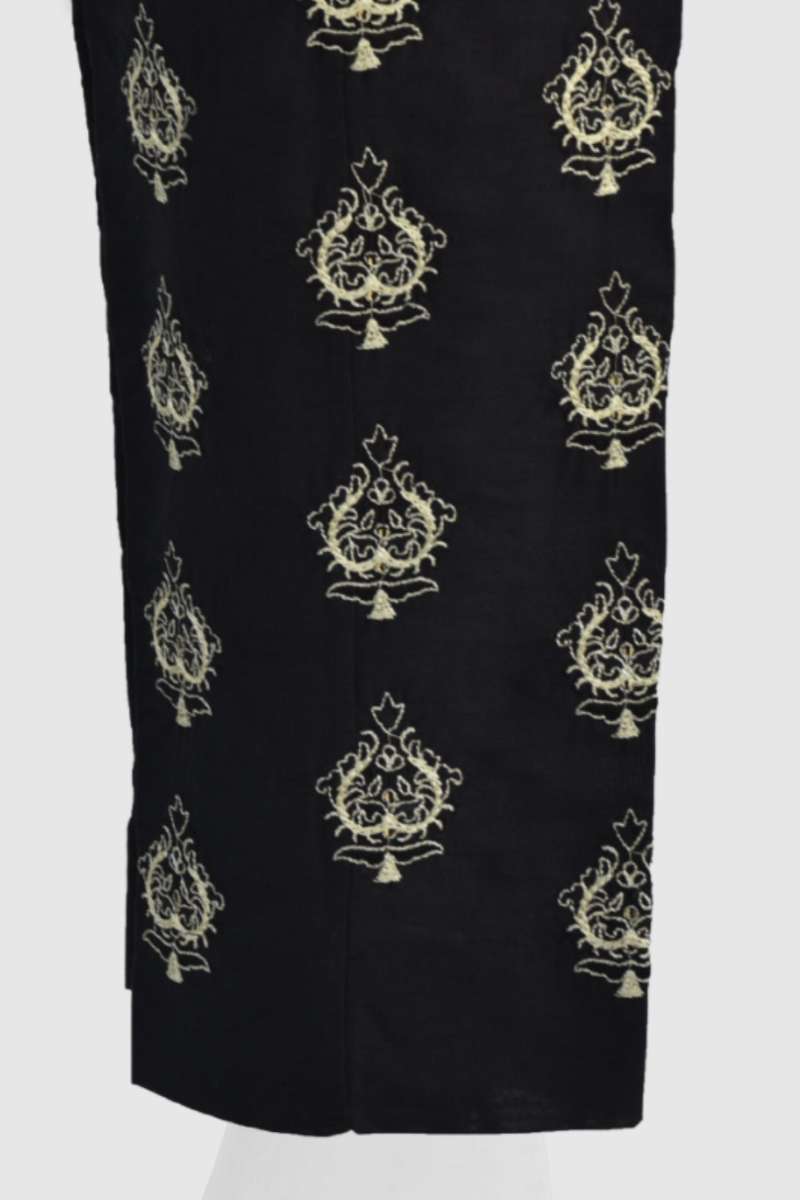 Oaks - Women Black Dyed Embroidered Trouser  - 1 Piece