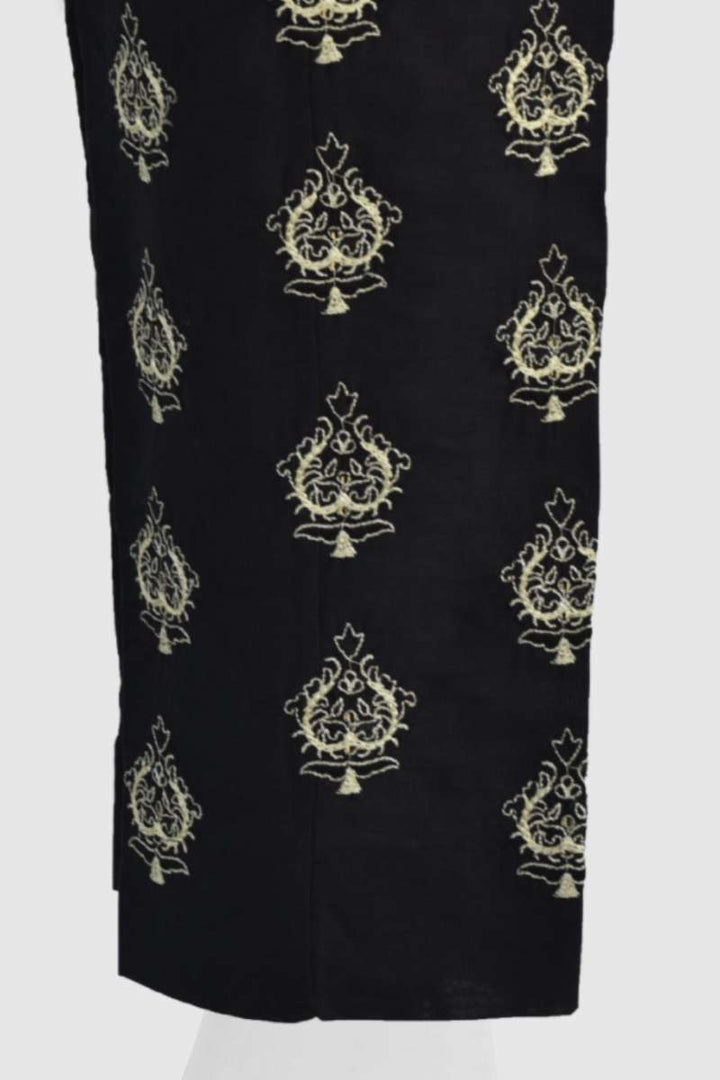 Oaks - Women Black Dyed Embroidered Trouser  - 1 Piece