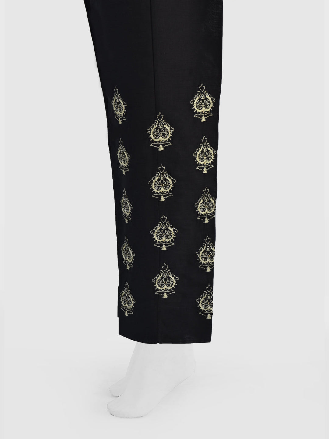 Oaks - Women Black Dyed Embroidered Trouser  - 1 Piece
