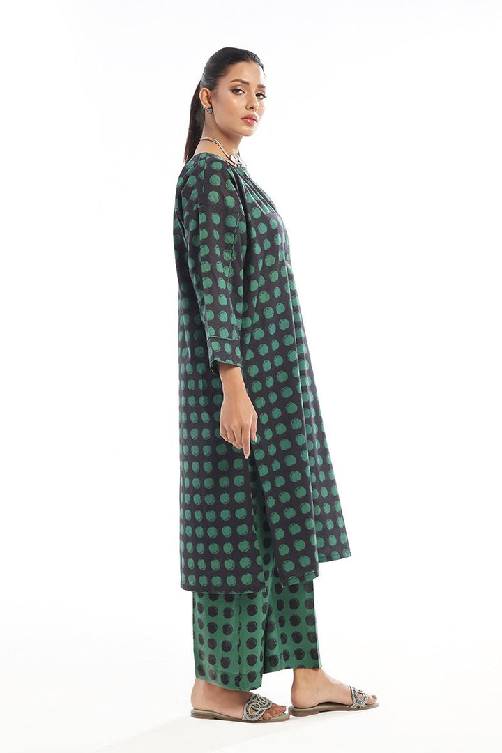 Oaks - Printed Pret & Unstitched Shirt Trouser Swiss Lawn Green - 2 Piece