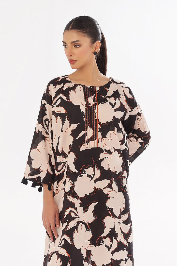 Oaks - Printed Pret & Unstitched Shirt Trouser Swiss Lawn Black - 2 Piece