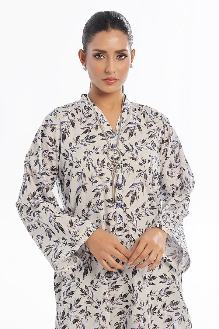 Oaks - Printed Pret & Unstitched Shirt Trouser Swiss Lawn Black & White - 2 Piece