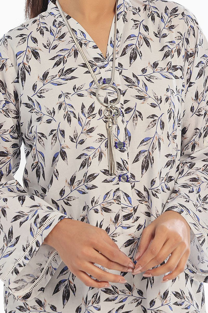 Oaks - Printed Pret & Unstitched Shirt Trouser Swiss Lawn Black & White - 2 Piece