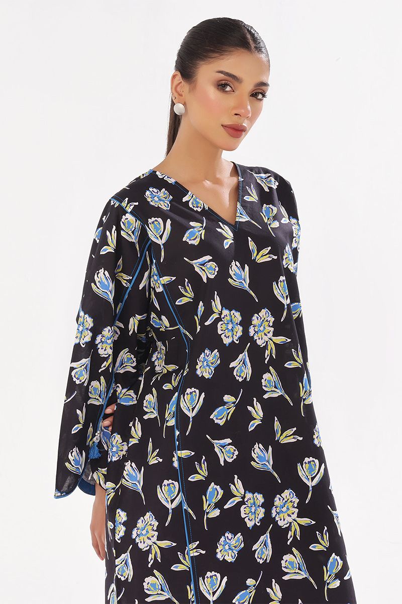 Oaks - Printed Pret & Unstitched Shirt Trouser Swiss Lawn Black - 2 Piece