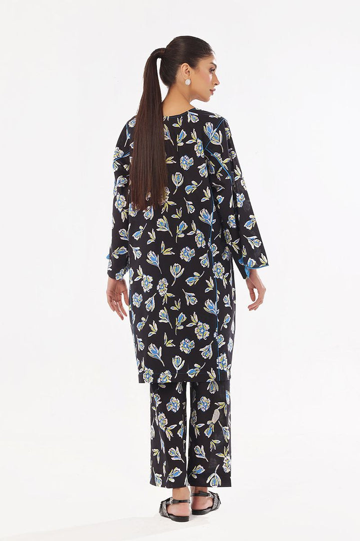 Oaks - Printed Pret & Unstitched Shirt Trouser Swiss Lawn Black - 2 Piece