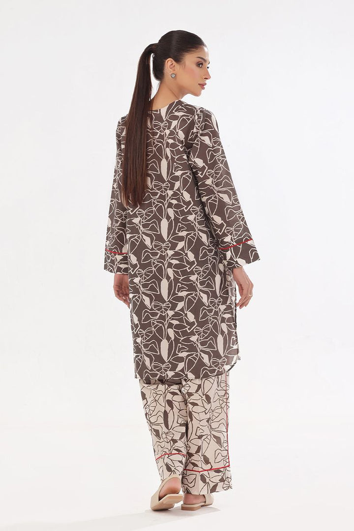 Oaks - Printed Pret & Unstitched Shirt Trouser Swiss Lawn Grey - 2 Piece