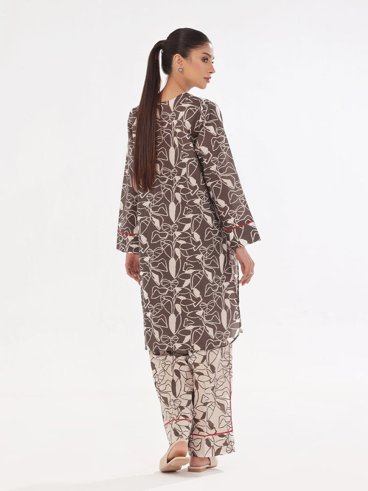 Oaks - Printed Pret & Unstitched Shirt Trouser Swiss Lawn Grey - 2 Piece