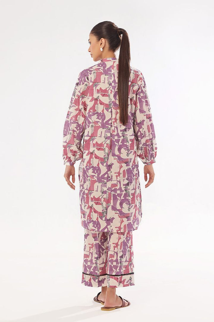 Oaks - Printed Pret & Unstitched Shirt Trouser Swiss Lawn Purple - 2 Piece
