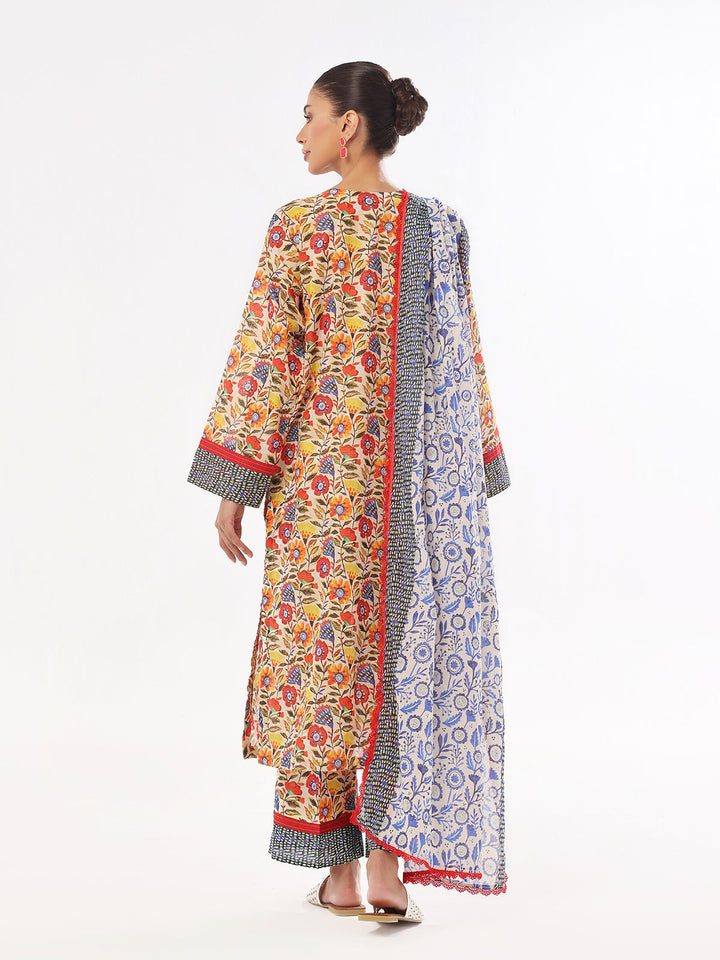 Oaks - Printed Pret & Unstitched Suit Masoori Lawn Blue - 3 Piece