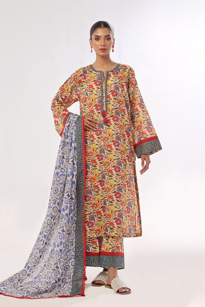 Oaks - Printed Pret & Unstitched Suit Masoori Lawn Blue - 3 Piece