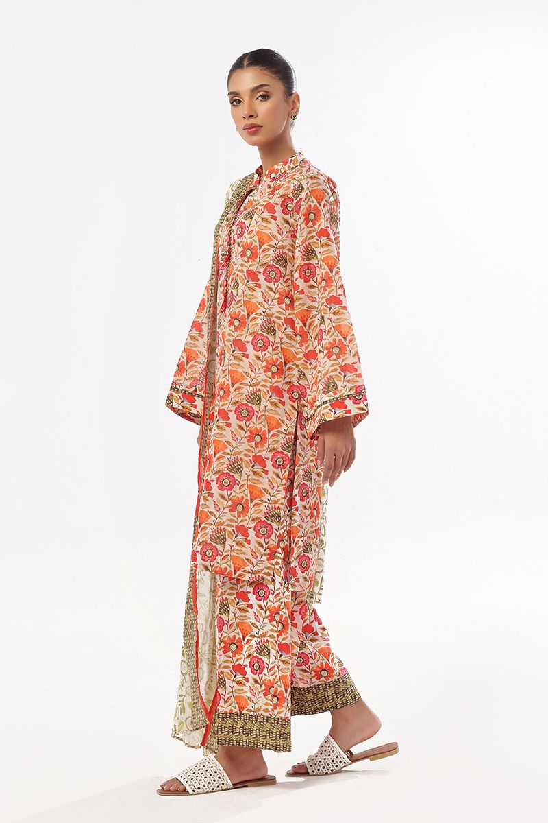 Oaks - Printed Pret & Unstitched Suit Masoori Lawn Green - 3 Piece