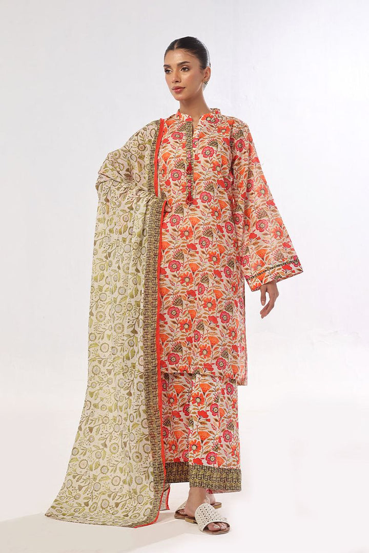 Oaks - Printed Pret & Unstitched Suit Masoori Lawn Green - 3 Piece