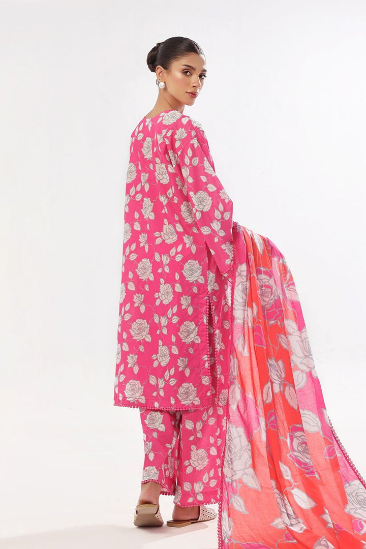 Oaks - Printed Pret & Unstitched Suit Swiss Lawn Pink - 3 Piece