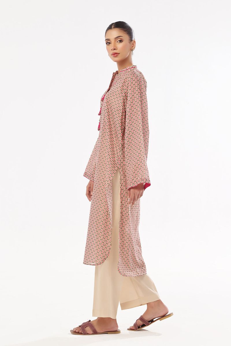 Oaks - Printed Pret & Unstitched Kurti Masoori Lawn Green - 1 Piece