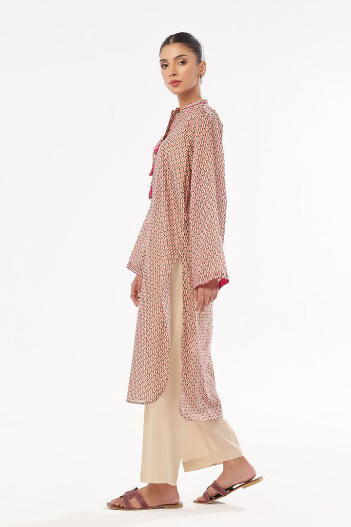 Oaks - Printed Pret & Unstitched Kurti Masoori Lawn Green - 1 Piece